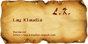 Lay Klaudia névjegykártya